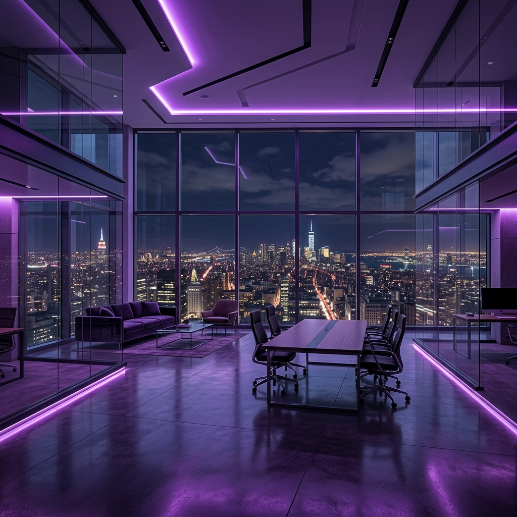 Modern glass office interior